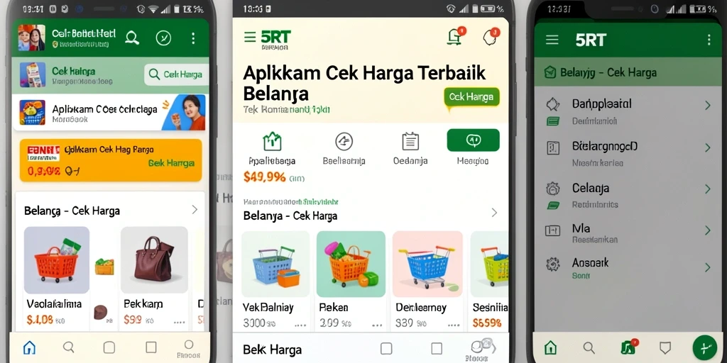 Screenshot antarmuka utama 5RT dengan fitur Cek Harga.