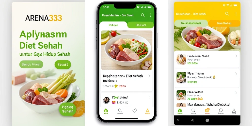 Tampilan antarmuka ARENA333 yang sederhana dan intuitif untuk Diet Sehat.