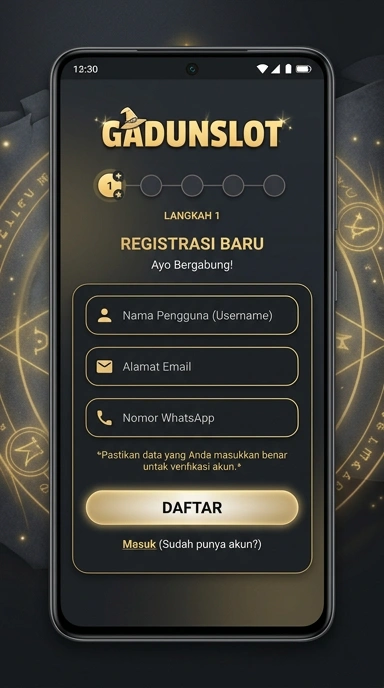 Tampilan halaman daftar gadunslot