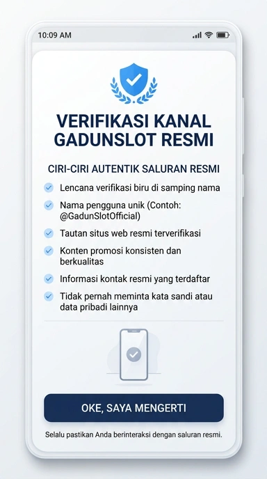 Tampilan kanal resmi gadunslot